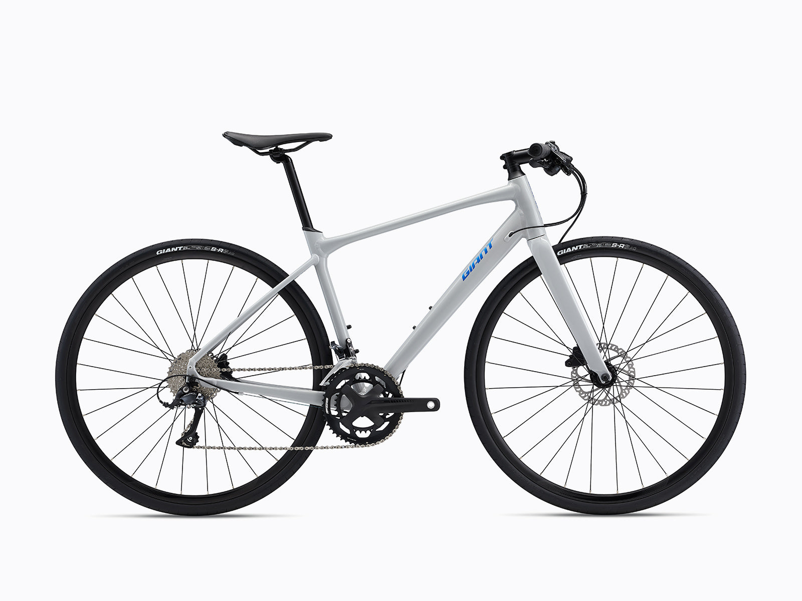 image features a white coloured giant fastroad sl 2, a fitness road bike sold by giant bicycles australia