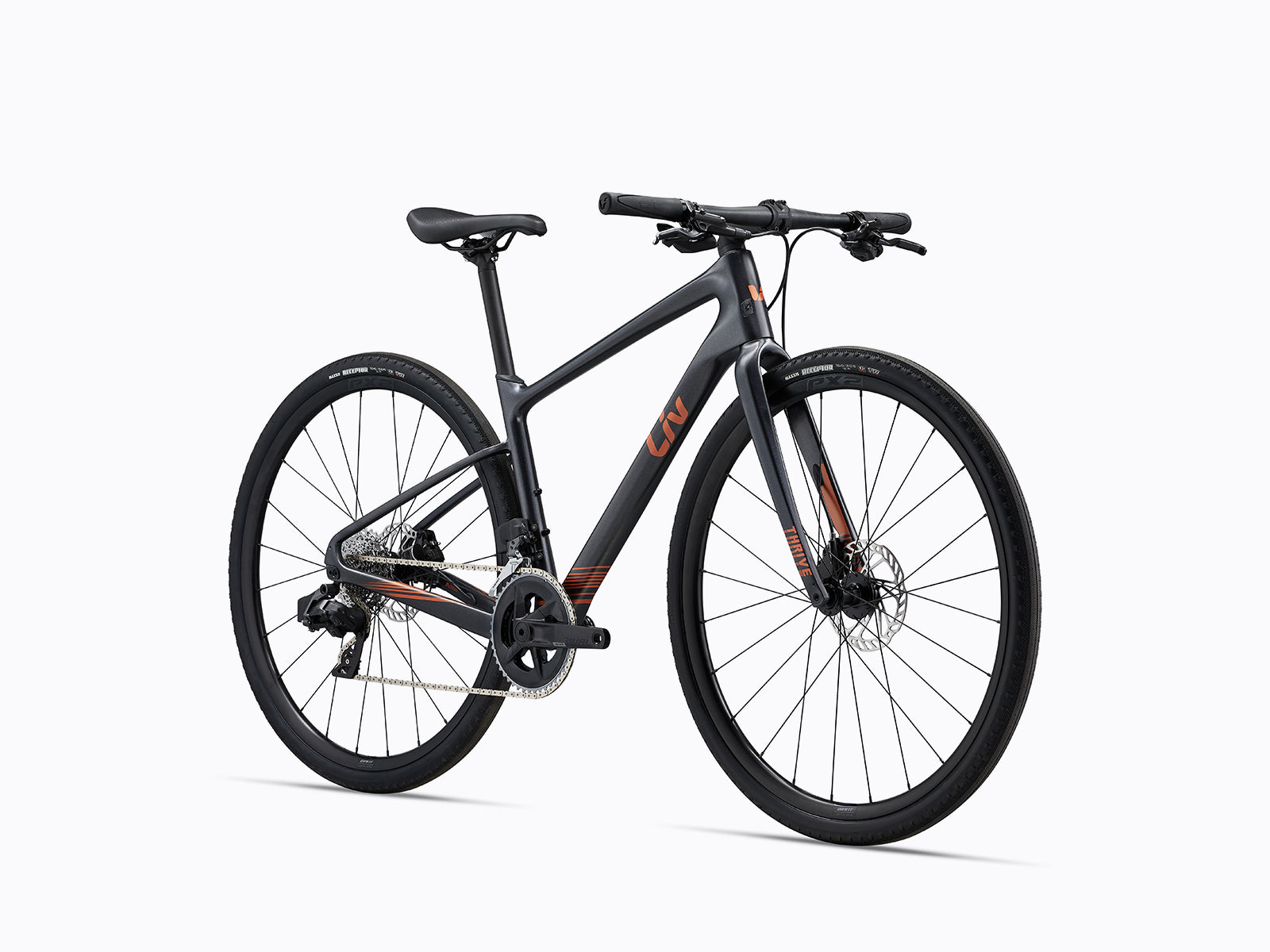 Image features the Liv thrive advanced 0 in black colour. Sold by Giant Melbourne, a bike shop in melbourne, australia